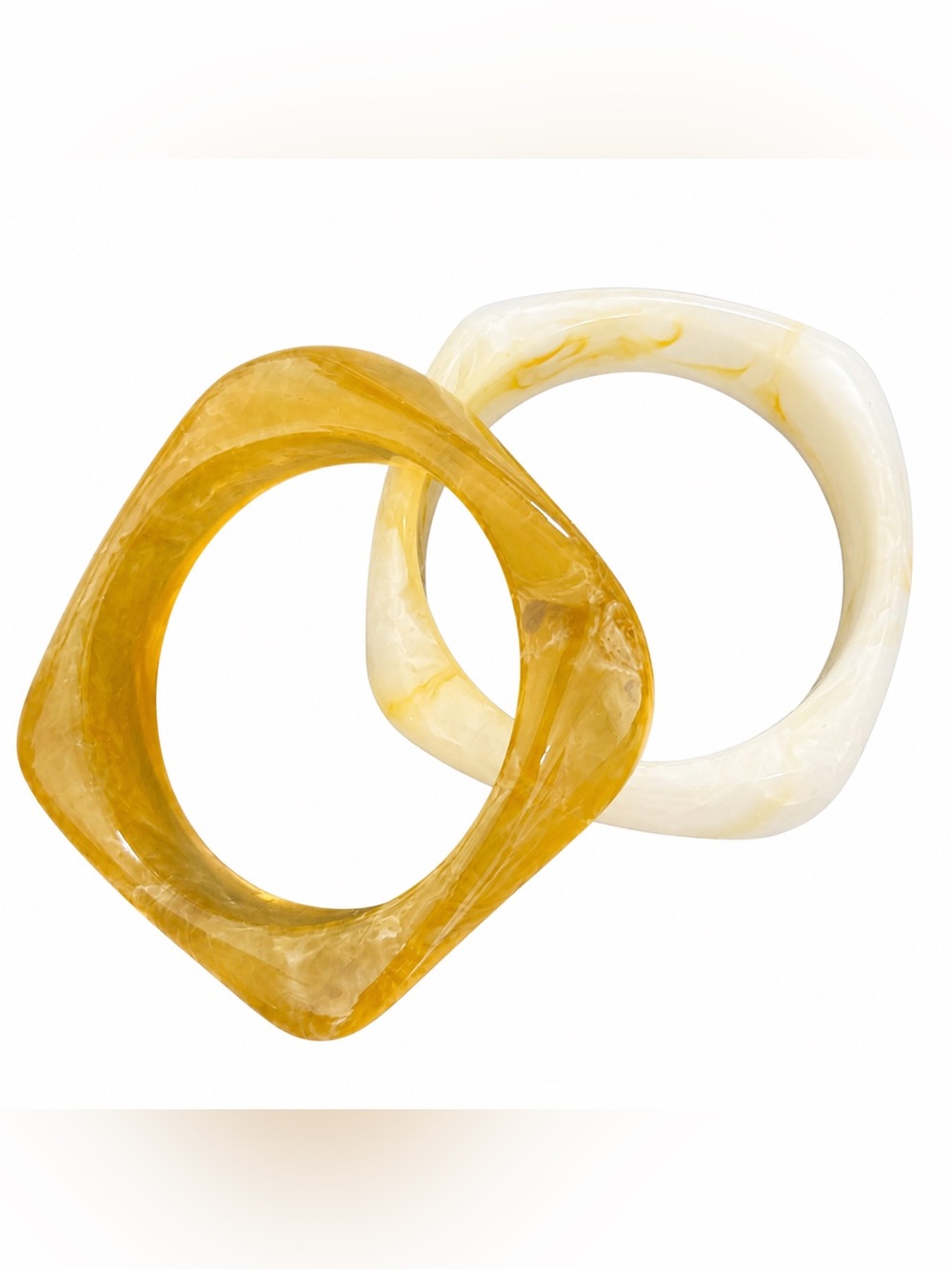 Stylish Honey & Cream Resin Bangles - Women Accessories